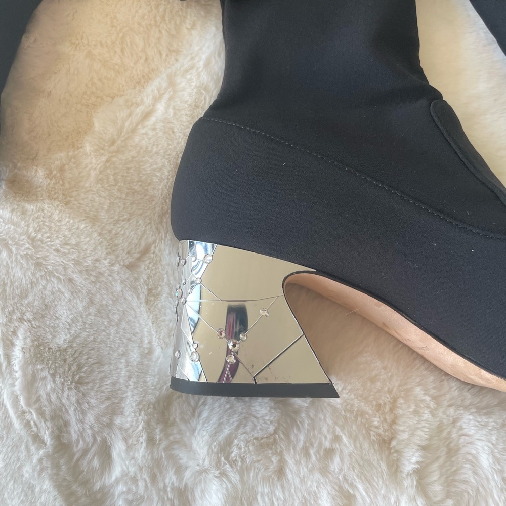 Alberta Ferretti over the knee high boots black 39 US 9 $1,350 chic Italy - Picture 8 of 11